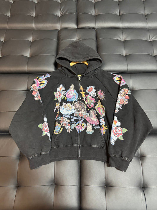 Righteous Risen King Zip Up Hoodie (Black)