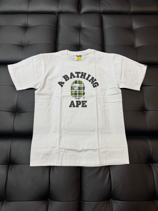 Bape Plaid Check College Tee (White)
