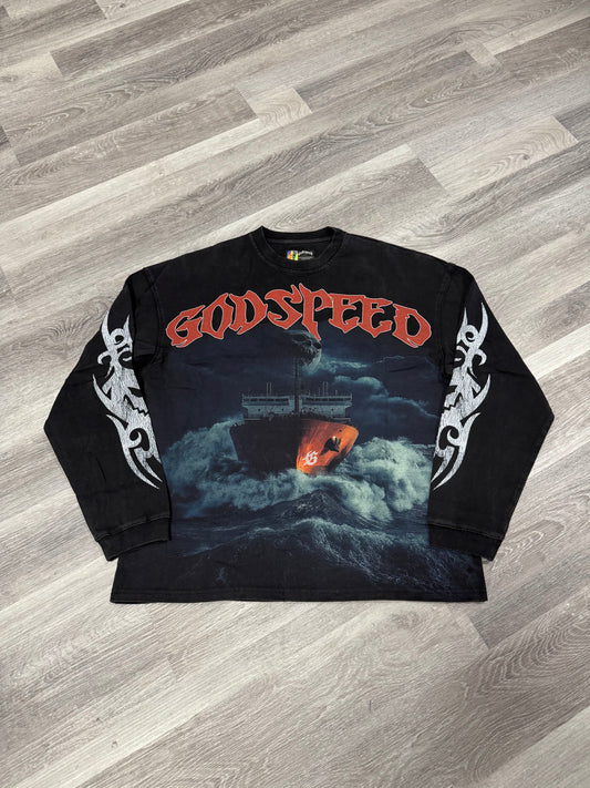 Godspeed Sea Sick Longsleeve Tee (Black Wash)