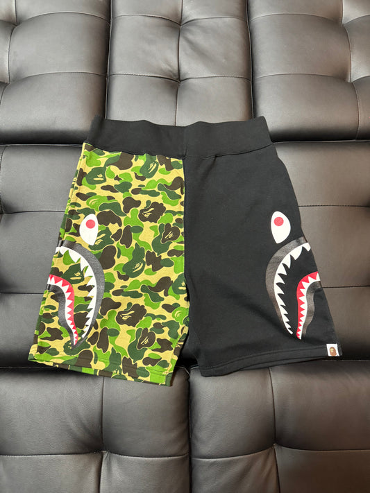 Bape ABC Camo Side Shark Sweat Shorts (Green)